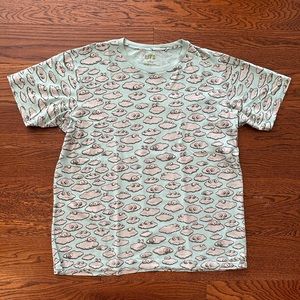 Uniqlo X Kaws SS16 All Over Print Cloud Tee Light Blue Size XL (Asian Sizing)